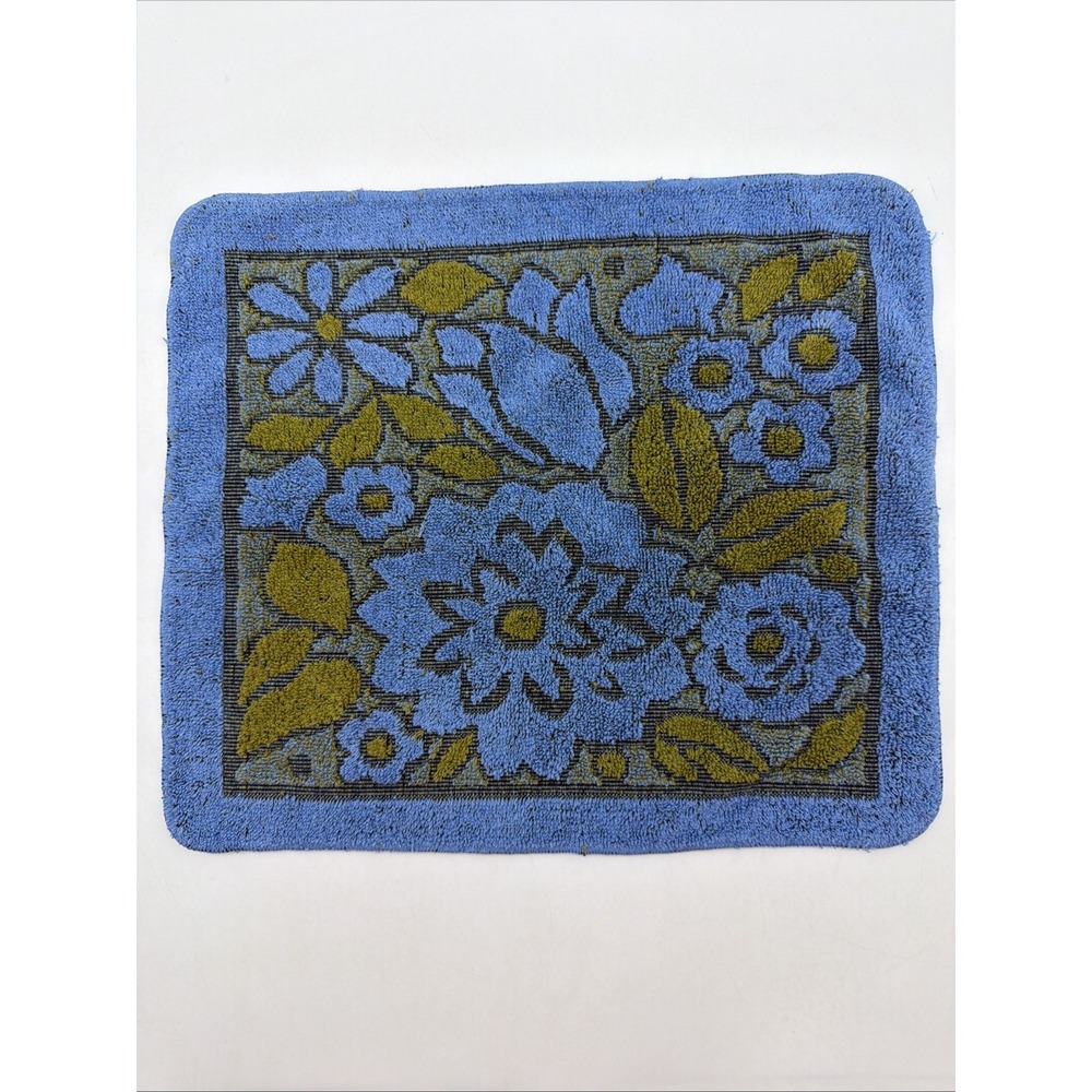 vintage Callaway washcloth blue green floral MCM